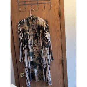 Jostar Dress Jacket Cover Outfit Set Knit Set Multi Color Map Print Extra Large